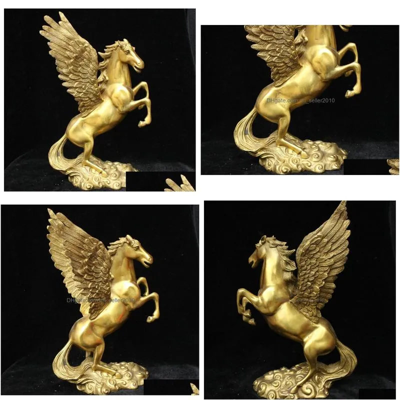 Arts And Crafts Chinese Feng Shui Bronze Brass Lucky Wealth Animal Fly Zodiac Year Horse Statue5725183 Drop Delivery Home Garden Arts, Dhzgm