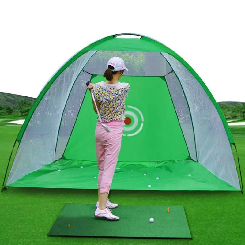 Golf Training Aids Indoor 2M Practice Net Tent Hitting Cage Garden Grassland Equipment Mesh Mat Outdoor Swing