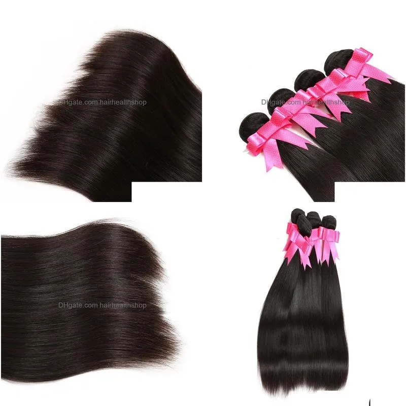 Grade 8A Brazilian Straight Virgin Hair 4 Bundles 100 Unprocessed Brazilian Human Hair Weaves Extension Silky Straight Natural