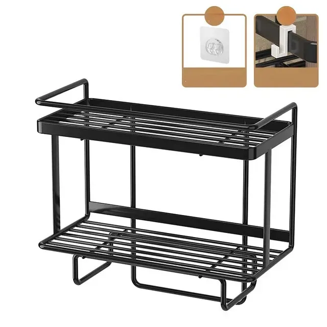 Bathroom Shelves 1Pc Bathroom Accessories Shelf Above The Toilet Tank Wrought Iron Toilet Punch-free Multi-functional Storage Rack