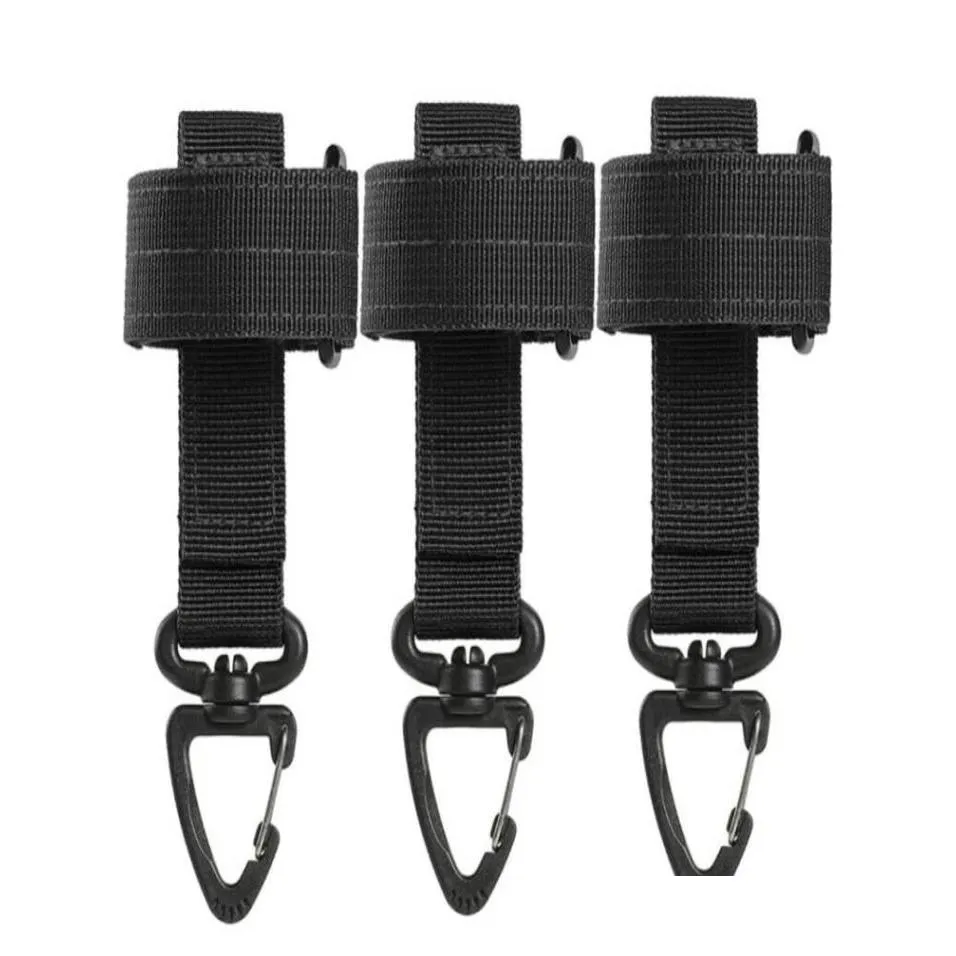 Outdoor Gadgets 3pcs Keychain Tactical Gear Clip Keeper Pouch Belt Keychain EDC Molle Webbing Gloves Rope Holder Military Hook1862603
