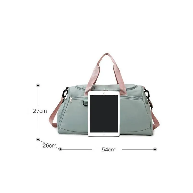 LL-9907 Unisex Yoga Handbags Travel Duffel Bag Shoulder Bags Waterproof Gym Fitness Exercise Cross Body Bags Dry and Wet Separation Stuff