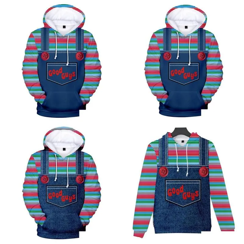 Men`S Hoodies & Sweatshirts Good Guys Chucky 3D Printed Lovely Cartoon Male Female Leisure Simple Street Clothes Drop Delivery Appare Dh7Cy