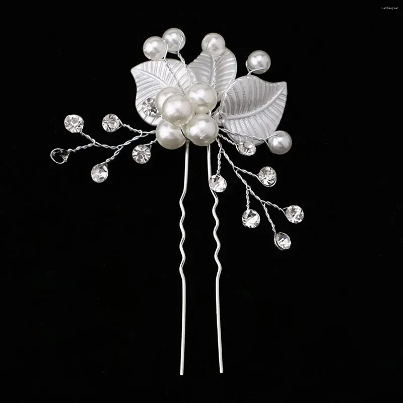 Hair Clips Pin White Wedding Hairpin Bridesmaid Jewelry Accessories Alloy Flower Pins For Bridal Crystal