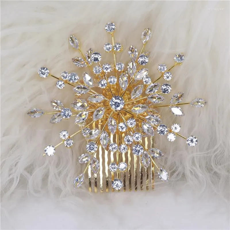 Hair Clips Fashion Exquisite Flower Zircon Jewelry Shiny Crystal Accessories Sweet Romantic Women`s Comb Wholesale Retail