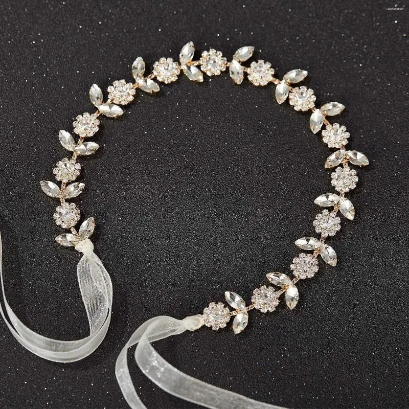 Hair Clips Burst Style Bride`s Headdress Rhinestone Rope Band Wedding Ornament Handmade Jewelry