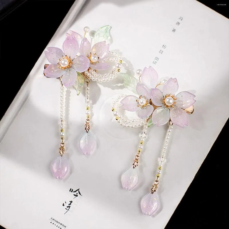 Hair Clips Chinese Fashion Flower Hairpins And Artificial Pearl Pins Headpieces Pendant Jewelry Accessories For Women