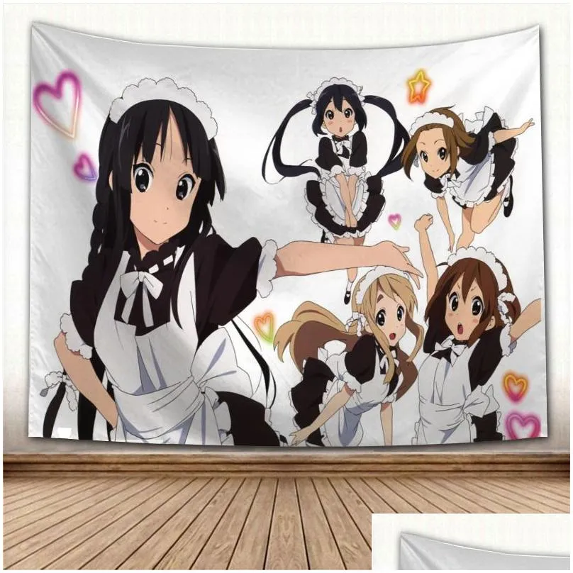 Carpets Cartoon Tapestry Wall Hanging Japan Kawaii New K-On Home Party Decorative Game Po Background Drop Delivery Garden Textiles Otpe1