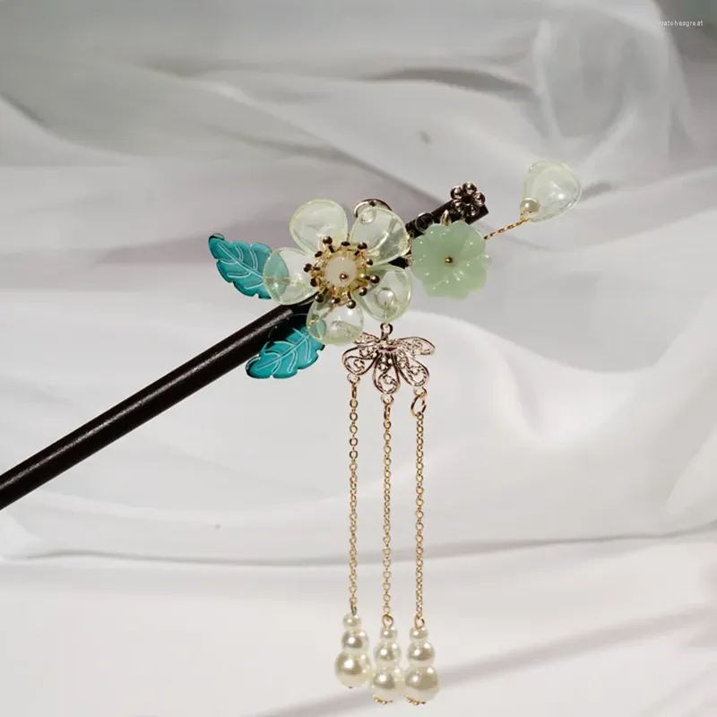 Hair Clips Ethnic Style Stick With Durable Alloy Material Fringed Wood Chopsticks For Birthday Thanksgiving Day Gift