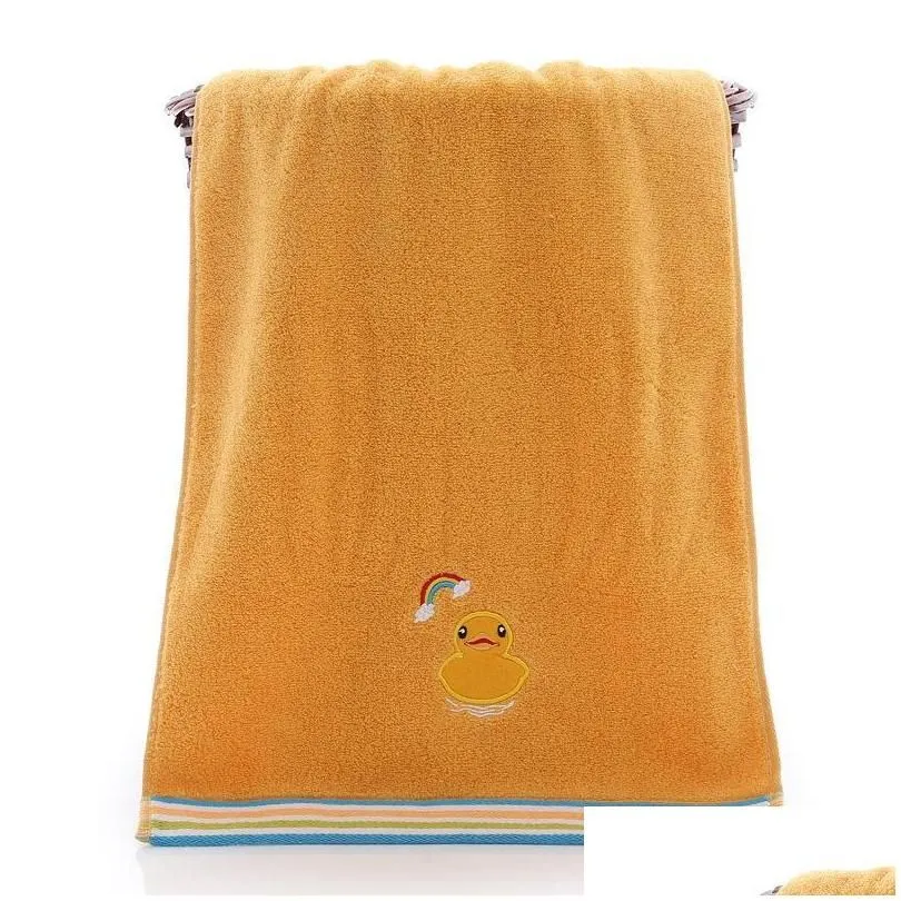 Towel 4Pcs/Lot Kid Baby Pure Cotton Cartoons Soft Strong Water Absorption Non-Shedding Wash Household Infants Care Bath Supplies Dro