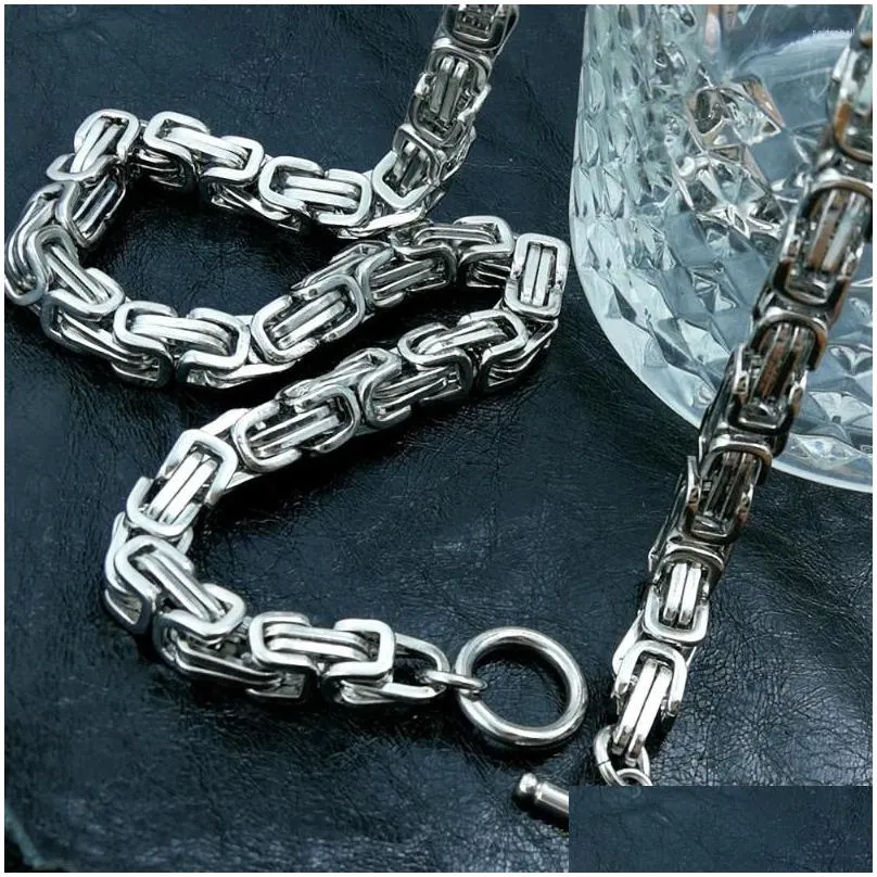 Chains Necklace Mens Stainless Steel Long King Chain Hip Hop Statement Rock Jewelry Gifts For Male Accessories Drop Delivery Othjf