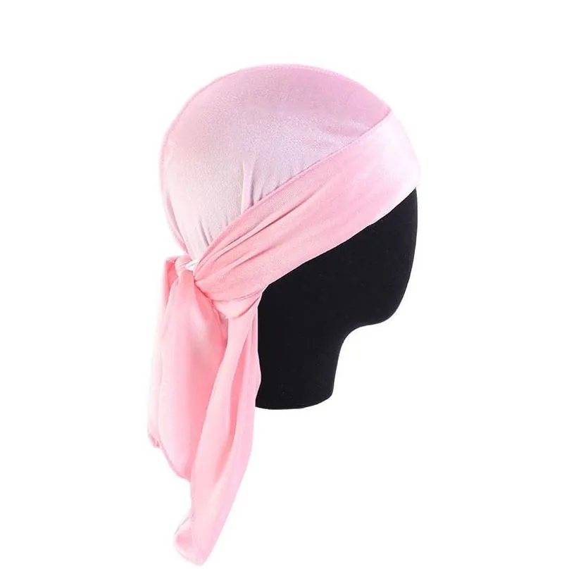 Designer Velvet Durag Hair Bonnets Skull Pirate Hat With Long Tail Outdoor Cycling Accessories For Adult Mens Women Fashion Caps