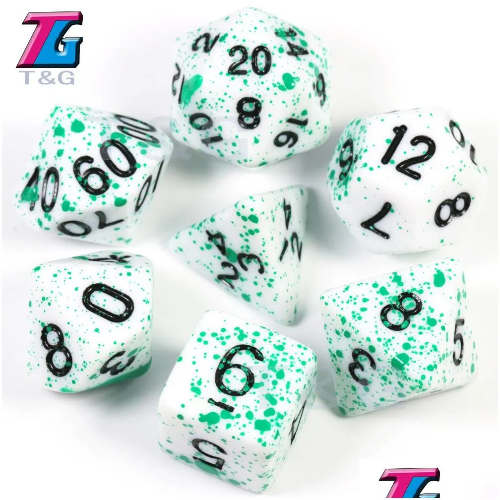 Old Dice Set 7pcs Plastic Unique Distressed Effect255U