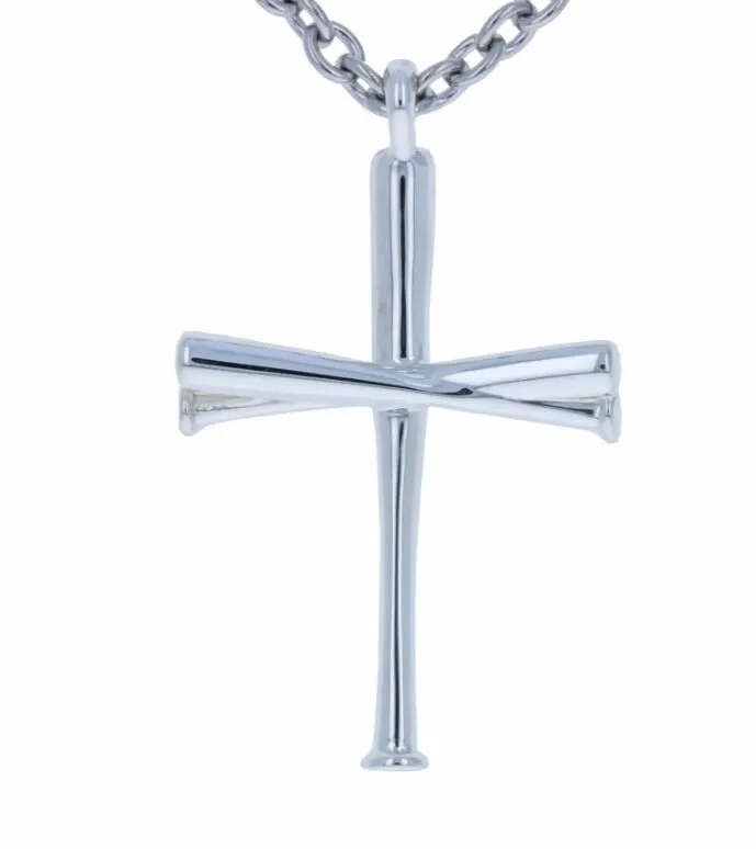 2020 Baseball Bat Cross Pendant Necklace STAINLESS STEEL ORIGINAL BAT CROSS