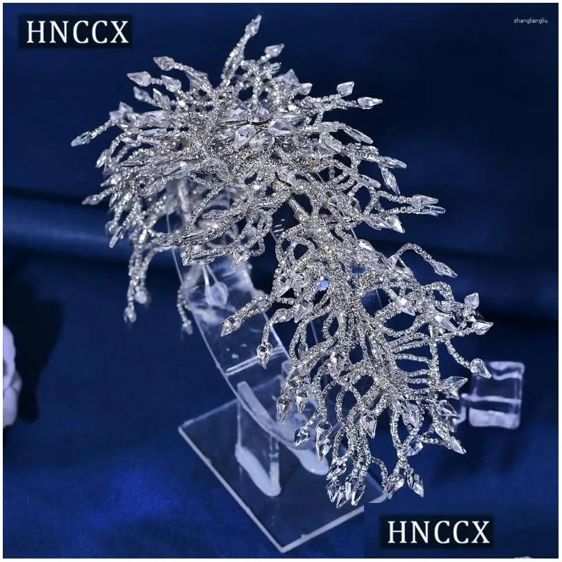 Hair Clips HNCCX Bridal Wedding Full Rhinestone Headband Luxury Crown Headdress Ornaments Princess Fashion Party Accessories CP426