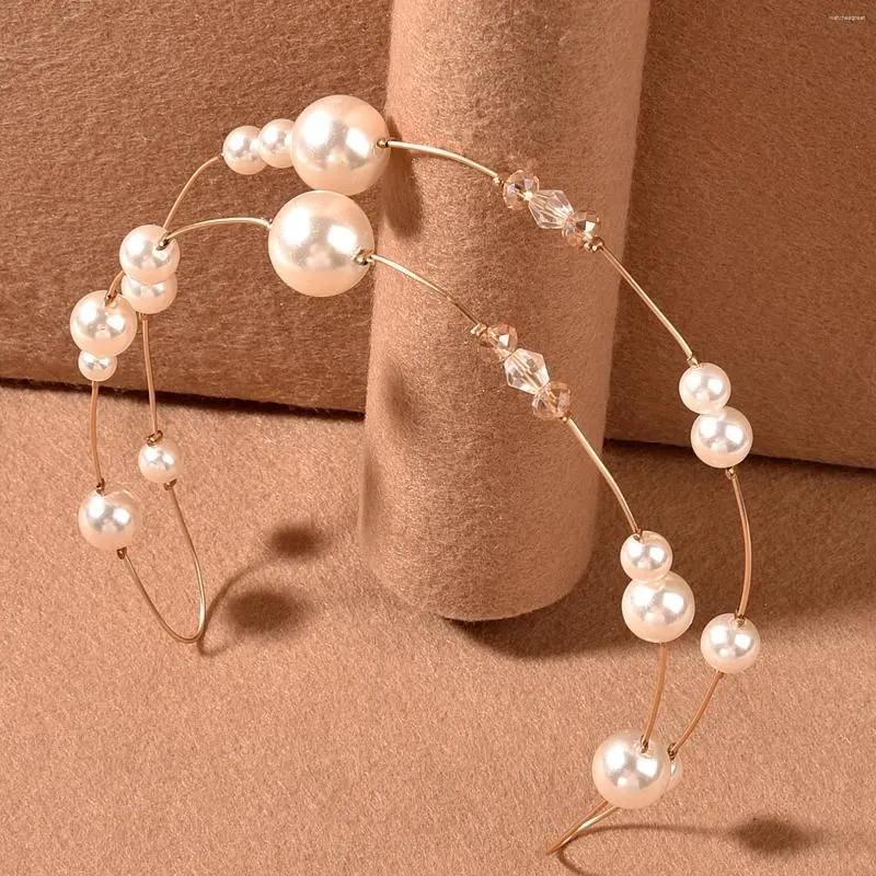 Hair Clips Vintage Bride Wedding Hairbands Freshwater Pearls Vine Two-layer Design Exquisite Crystal Intersperse Women Jewelry