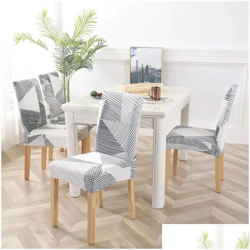 Chair Covers Chair Ers Boho Pattern Printed Stretch Er For Dining Room Office Banquet Protector Elastic Material Armchair Drop Deliver