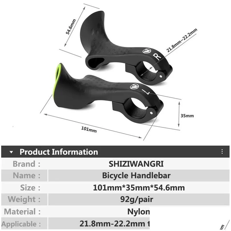 Bike Handlebars Components Bicycle Bar Ends Ergonomic Design Handlebar Nylon Handle Comfortable escence Grips Cycling Accessory 230907