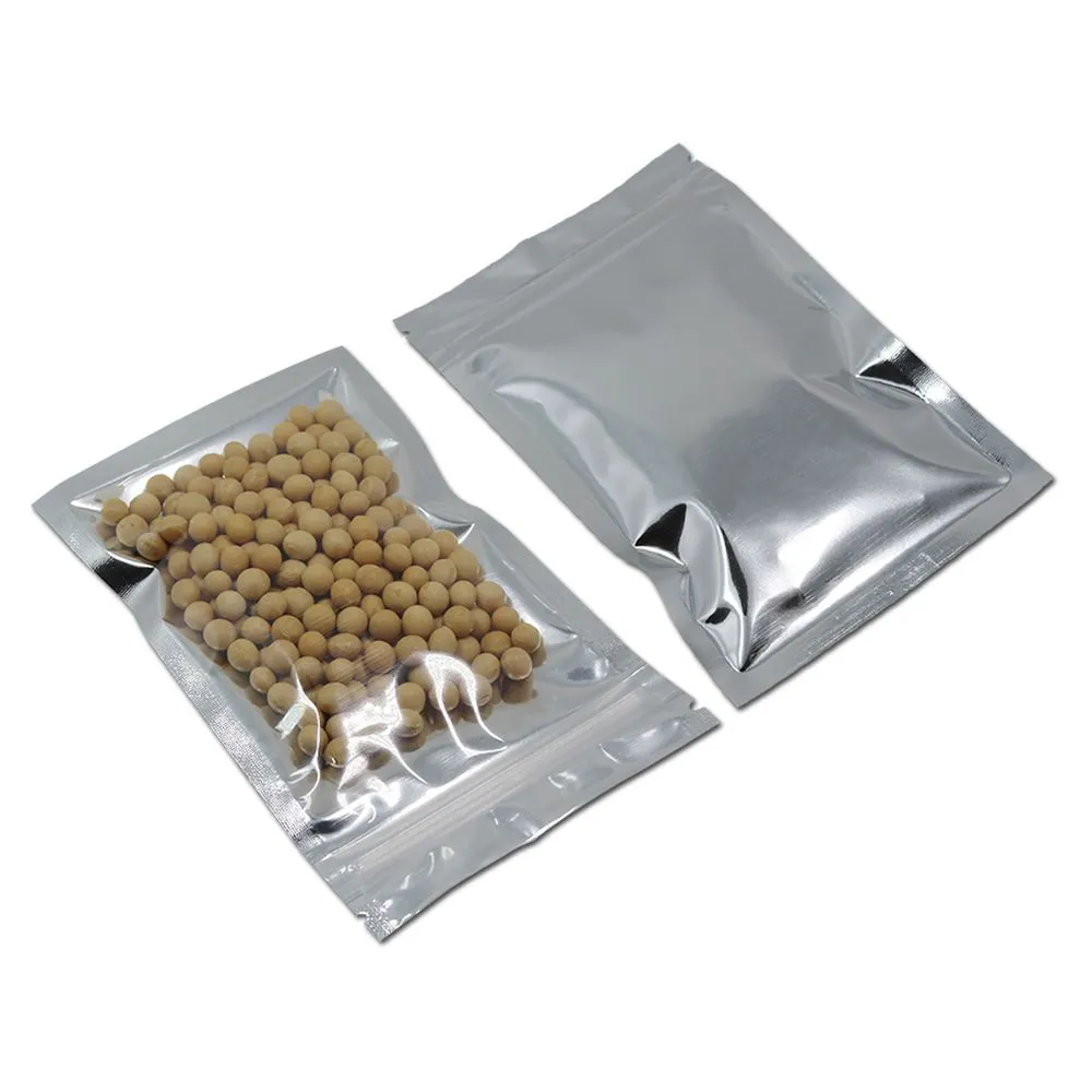 wholesale Clear Plastic Aluminum Foil Resealable Zipper Packaging Bag Dry Food Storage for Zip Poly Pouches Reseal Lock Mylar Foil