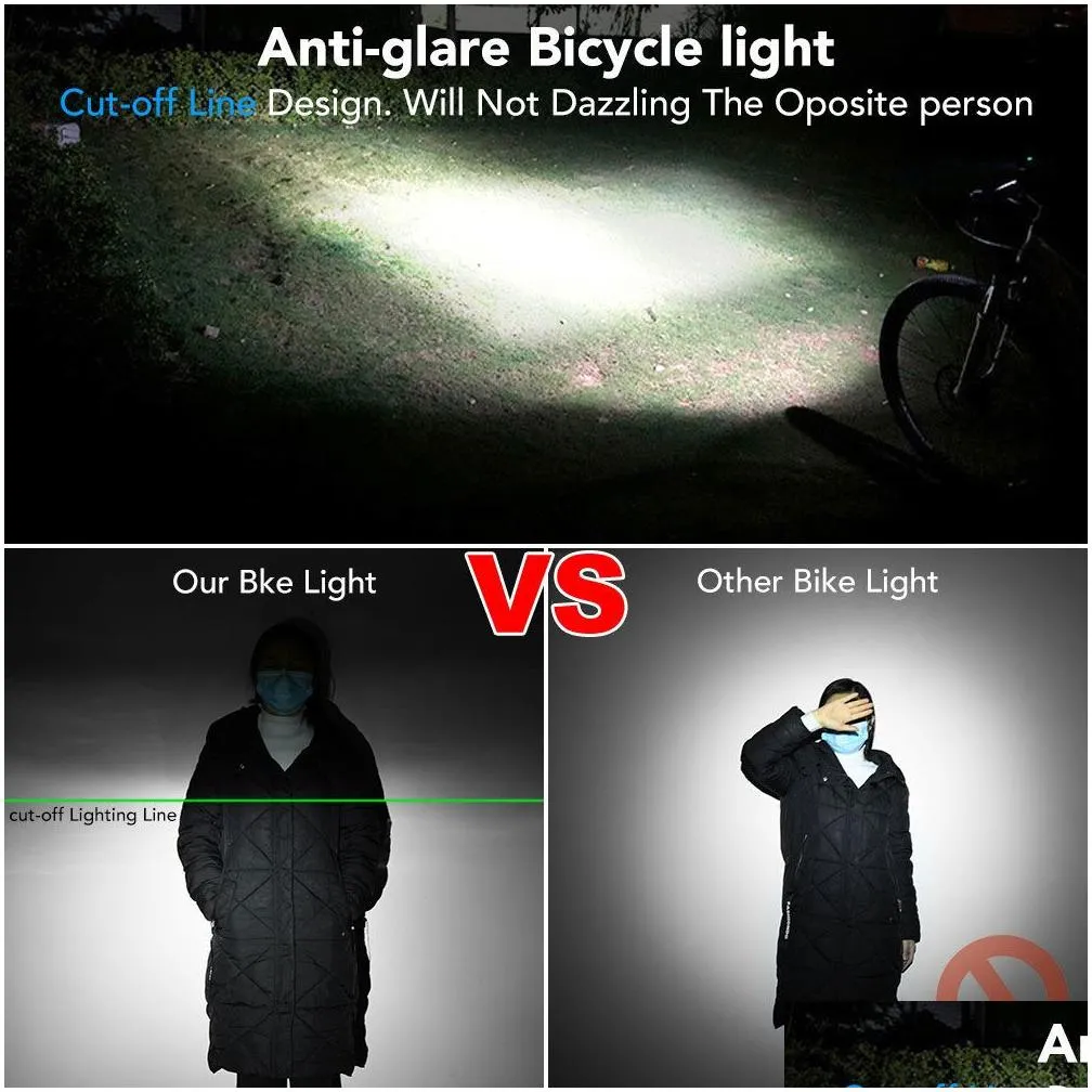 Bike Lights BOLER Bicycle Light Front 6000Lumen 8000mAh Waterproof Flashlight USB Charging MTB Road Cycling Lamp Accessories 230907