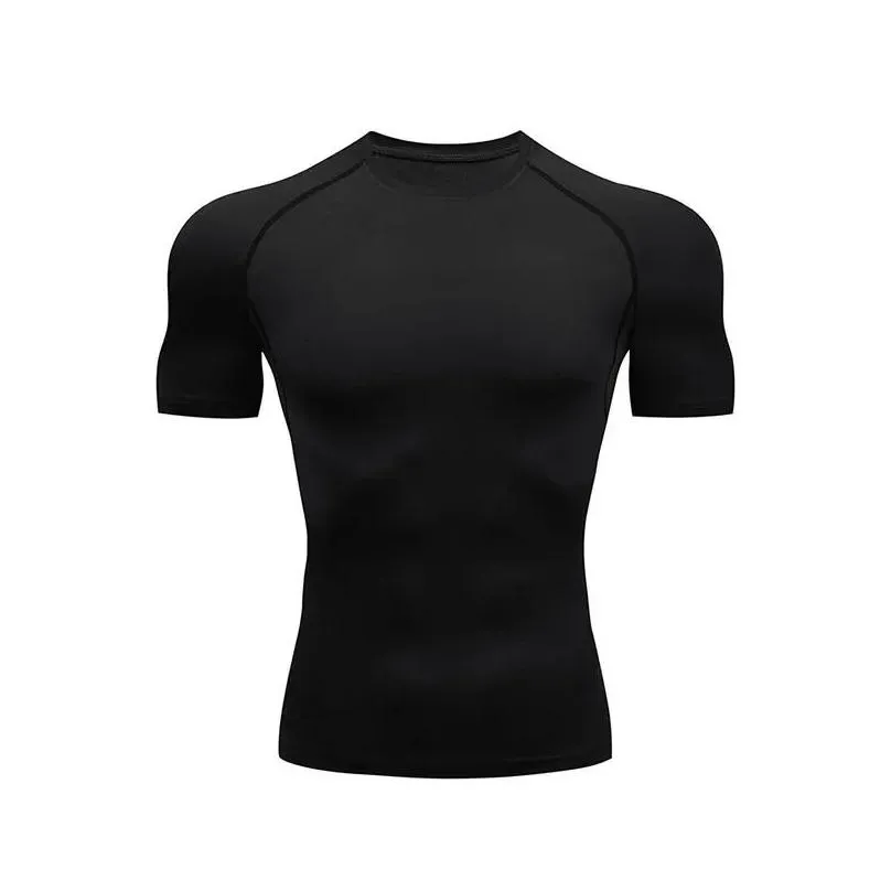 Men`S T-Shirts Running Breathable T-Shirt Quick Dry Training Tees Slim Fit Compression Shirt Gym Workout Tights For Men Sports Tops Ca Otjz8