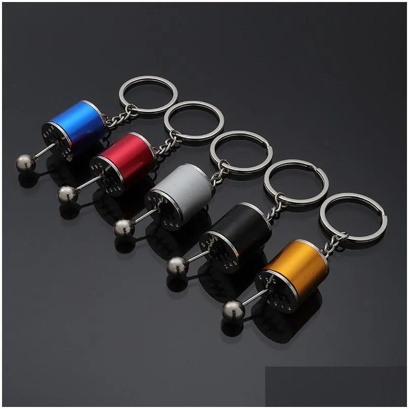 Car Key Box Keychain Imitation 6 Speed Manual Car-Styling Keyrings Gear Knob Shift Stick For Men Women Gifts Drop Delivery Mobiles M