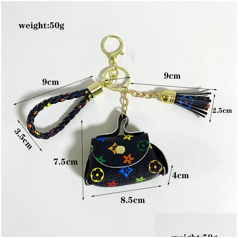 Creative Keychain Leather Mini Wallet Ornaments Fashion Car Key Chain Lover`s Bag Decorative Pendant Wholesale