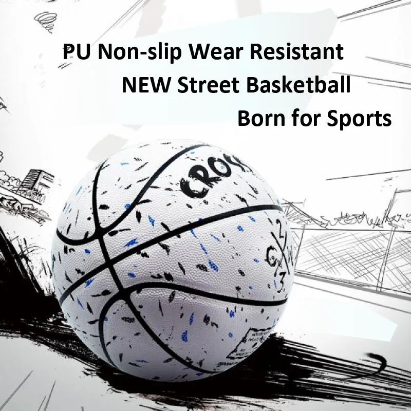 PU Non-slip Wear Resistant Basketball Outdoor Freestyle Ball 7 Balon Street Basketball Sports Competing Training Game Baloncesto