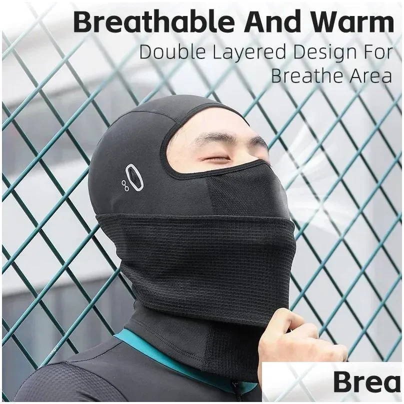 WEST BIKING Winter Cycling Skiing Warm Balaclava Breathable Mask Full Face Protection Double Layer Thickening Thermal Sport Gear