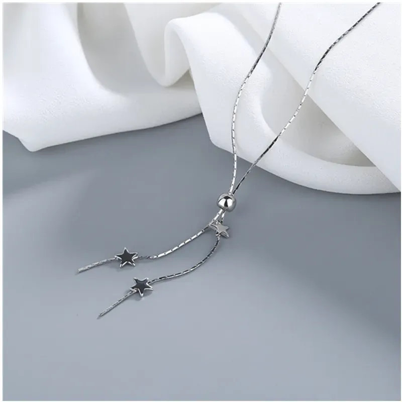 Chains Women`s Long Sprocket Pull Necklace Simple Ins Cold Wind Highly Sensitive Clavicle Chain For Girl