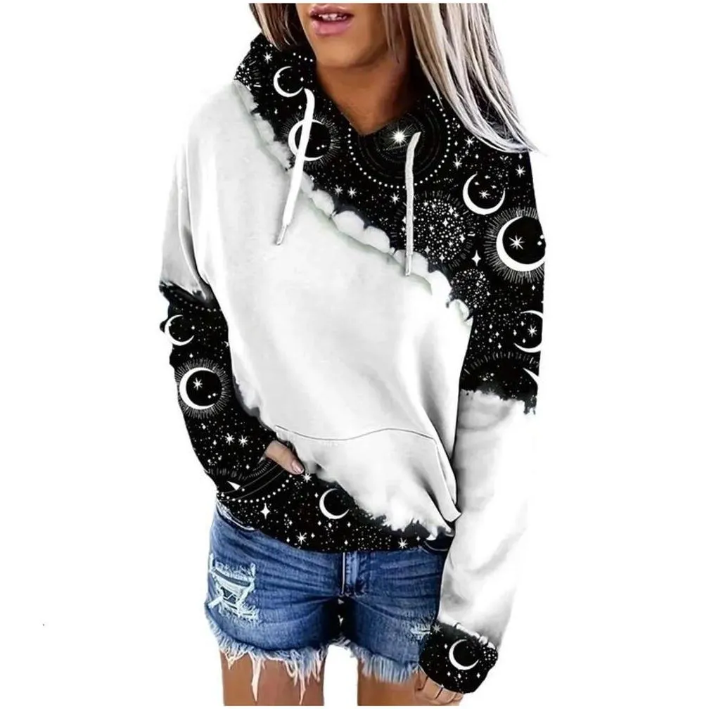 Women`S Hoodies & Sweatshirts Designer Womens Clothing 2024 Spring New Product Basic 3D Digital Printing Trend Fashion Hoodie Sweater Otidx