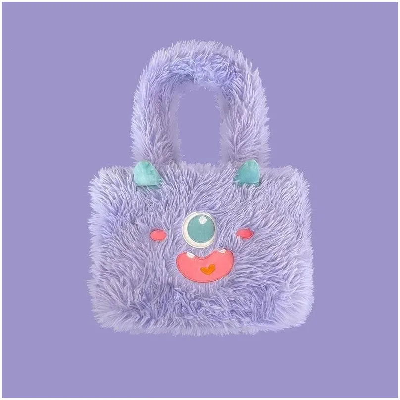 Plush Backpacks Selling Cute Little Monster Cartoon P Bag With Large Capacity Female Student One Shoder Handbag Tote Gift Instagram Dr Ot5Sl