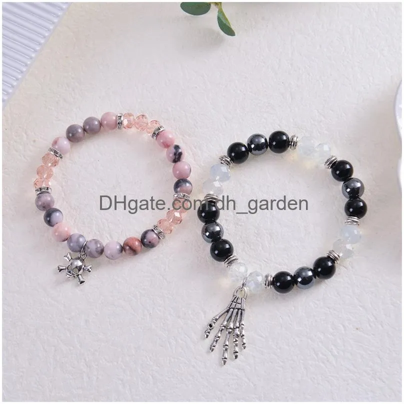 Beaded 2Pcs/Set Magnetic Distance Bead Bracelet Couple Minimalist Heart Lovers Matching Friendship Bracelets For Women Drop Dhgarden Dhcom