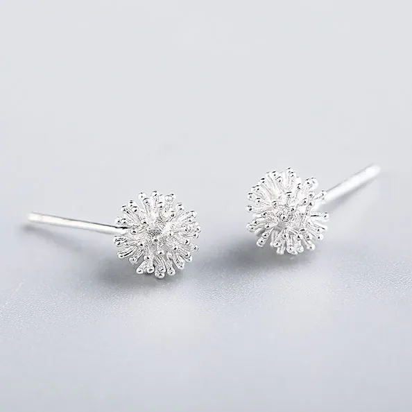 Stud Earrings Female Dandelion Earring 925 Sterling Silver For Women Gift Sterling-silver-jewelry Pendientes Mujer