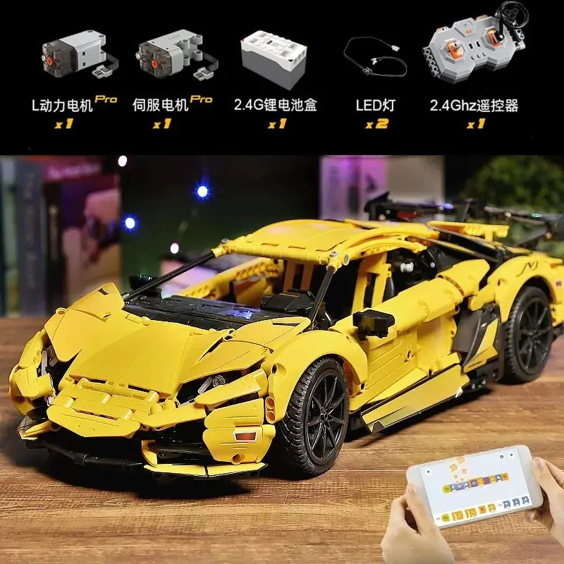 Blocks Super Sport Racing Car Scale 1 10 Model RC Building Bricks Puzzle Toy Birthday Gifts For Boy 231114