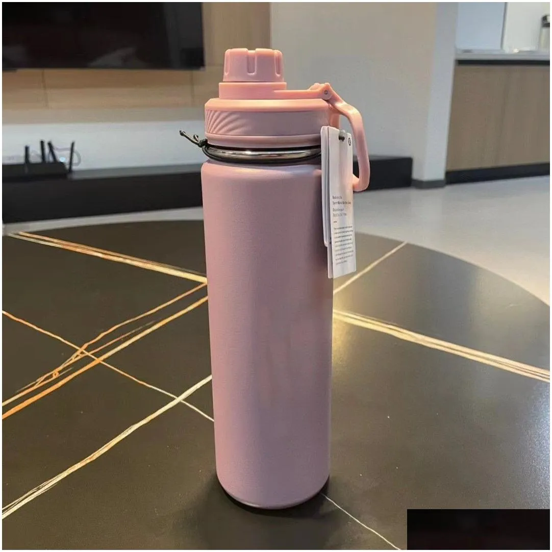LL Logo Designer Stainless Steel Thermos:Water Bottles 710ml Insulated Cup Stainless Steel Pure Vacuum Portable Leakproof Outdoor Yoga & Sports