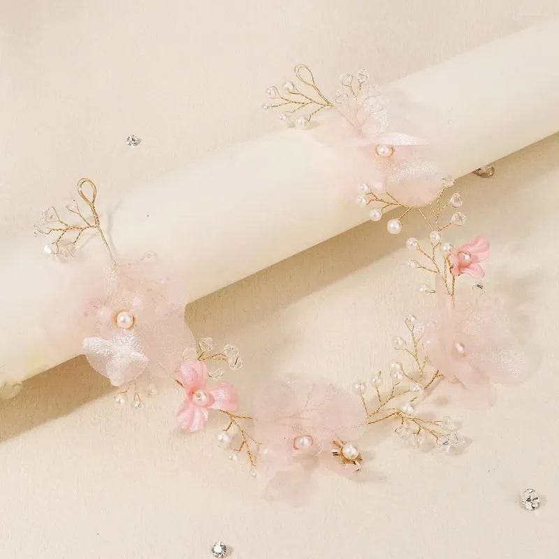Hair Clips Aesthetic Crystal Pearl Flower Bridal Tiaras Hairbands Hairpins Bridesmaid Accessories Wedding Jewelry Headwear