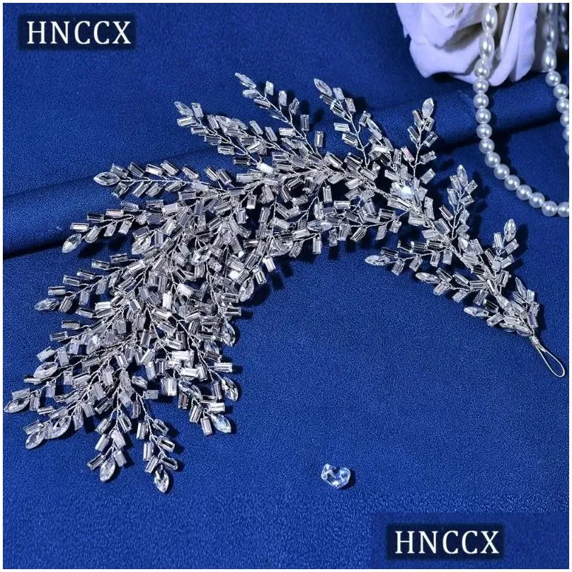 Hair Clips HNCCX Bridal Wedding Full Rhinestone Headband Luxury Crown Headdress Ornaments Princess Fashion Party Accessories CP426