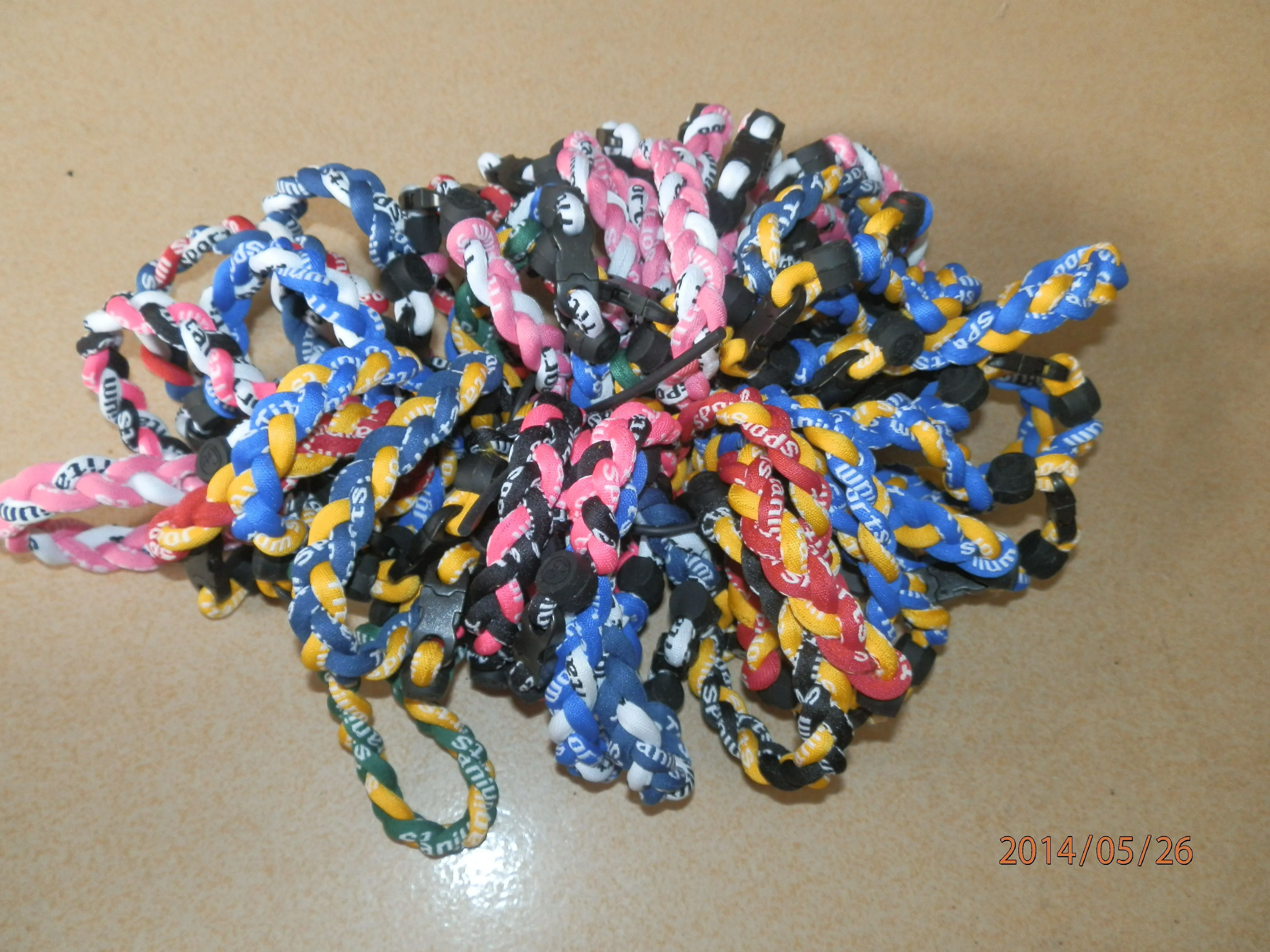 Free shipping 100pcs sports 3 rope bracelet ,Chinese bracelet, baseball rope bracelet