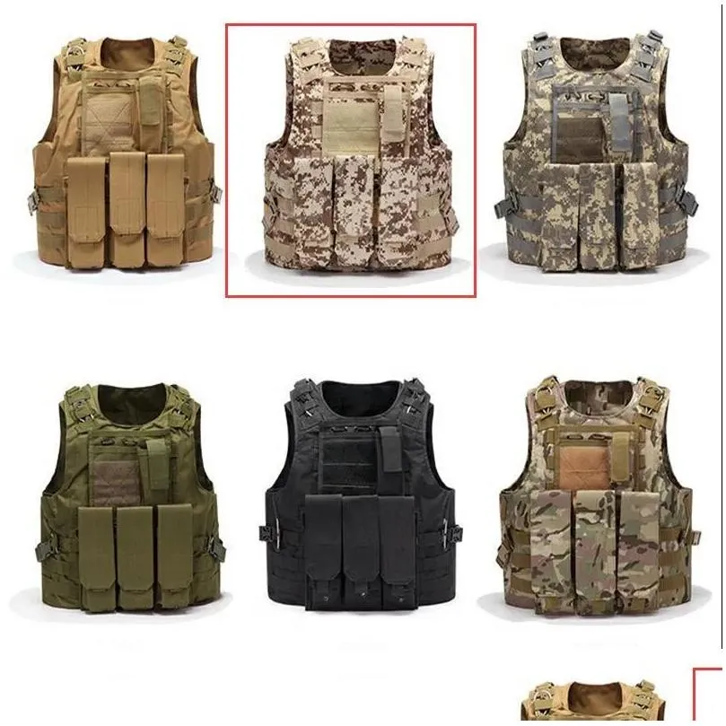 Men`S Vests Mens Tactical Vest Molle Combat Assat Plate Carrier Hunting Mtifunction Soldier Drop Delivery Apparel Clothing Outerwear C Dhorq