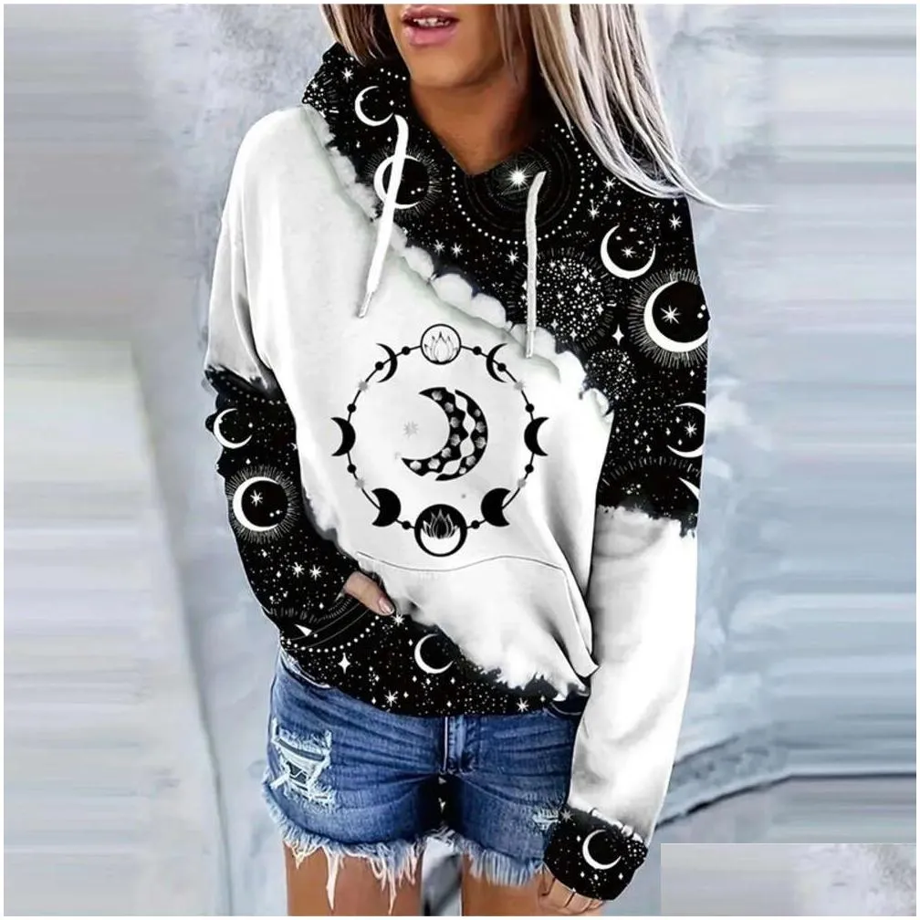 Women`S Hoodies & Sweatshirts Designer Womens Clothing 2024 Spring New Product Basic 3D Digital Printing Trend Fashion Hoodie Sweater Otidx