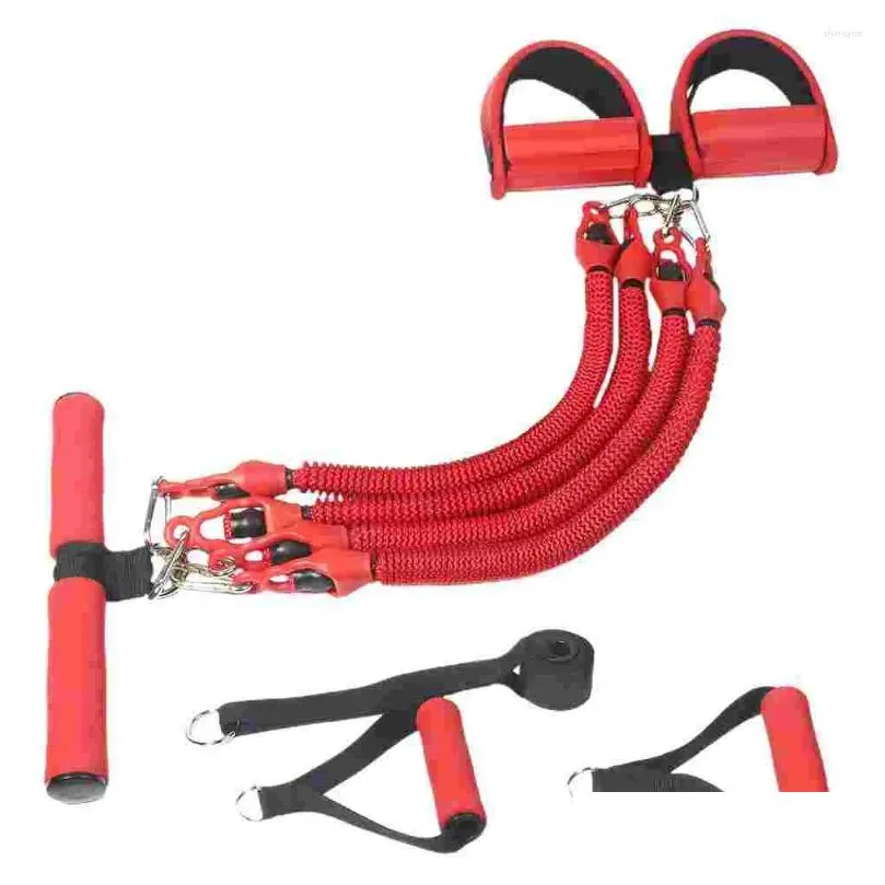 Resistance Bands Four-tube Pull Rope Sports Pedal Tension Fitness Pulling Exercise Handles Dilator Emulsion Yoga