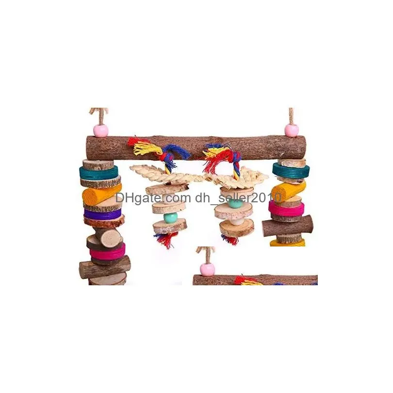 Other Pet Supplies Bird Wooden Cotton Rope Chew Small Medium Large Parrots Metal Hook To Easily Place Onto The Cage Or Drop Delivery H Dhs80