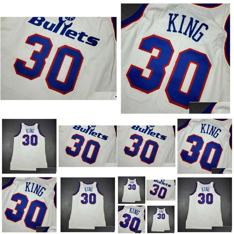 rare Basketball Jersey Men Youth women Vintage Bernard King Champion 1991 Bullets Game Worn Issued retro High School Size S-5XL custom any name or