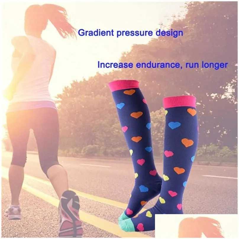Men`S Socks 37Style Men Women Nursing Compression Uni Outdoor Sports Run Travel Pressure Long Relieve Knees Pain Drop Delivery Appare Dhtnh