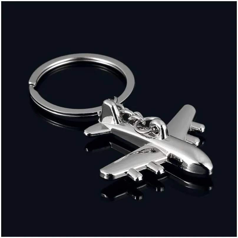 Other Interior Accessories Gift Metal Plane Keychain Buckle Mini Key Chain Aircraft Model Keyring Airplane Gifts For Men Women Kids
