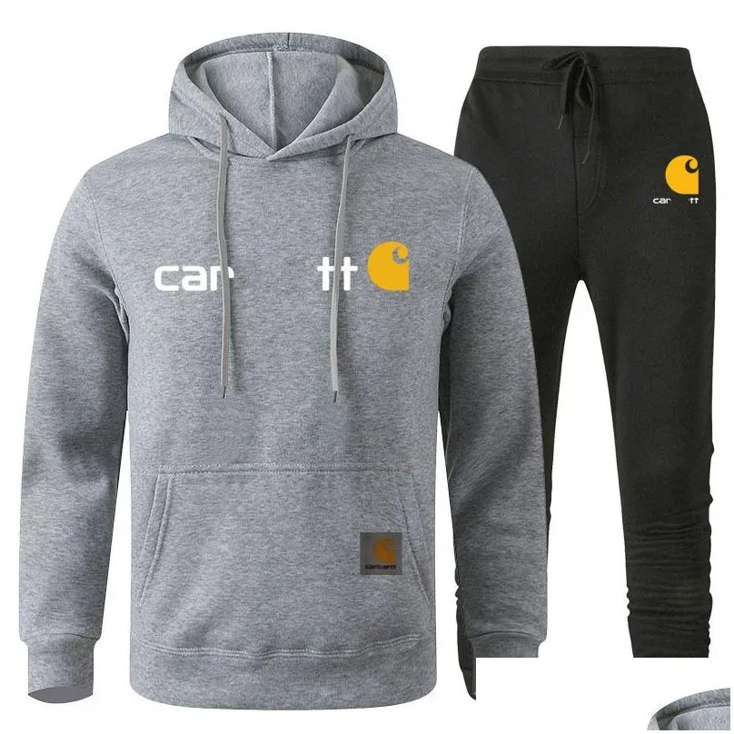 Men`S Tracksuits Mens Tracksuit Man Carharrt Hoodie Fashion Hooded Designer Sports Boy Set Hoodies And Pants Jacket Brand Carharttnes Otywo