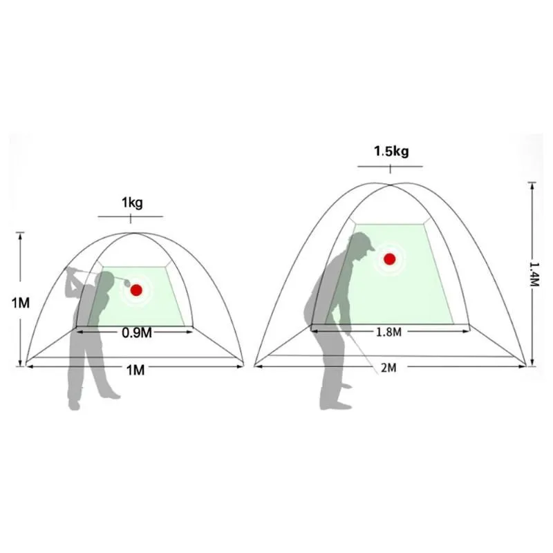 Golf Training Aids Indoor 2M Practice Net Tent Hitting Cage Garden Grassland Equipment Mesh Mat Outdoor Swing