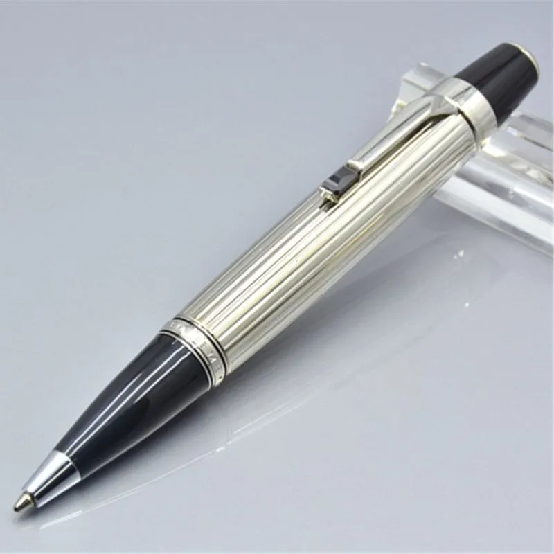 wholesale hot sell black / Silver Mini ballpoint pen business office stationery Promotion Write refill pens For birthday Gift