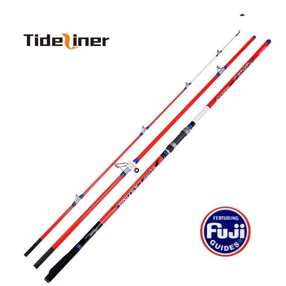 Boat Fishing Rods 4 2M Fl Fuji Parts Surf Rod Carbon Fiber Spinning Casting Pole 3 Sections Lure Weight 100-250G205V Drop Delivery Spo